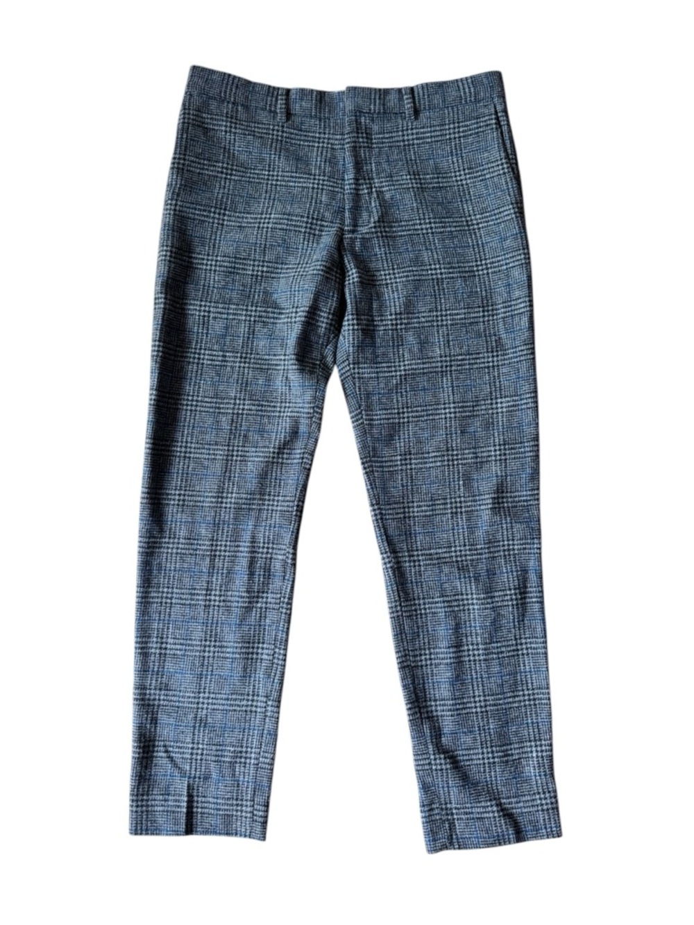 Club Monaco Mens Sutton Glen Plaid Grey Slim Fit Pants Wool Blend Trousers